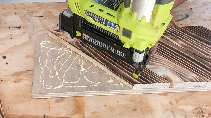 Attaching planks to make a dIY wooden house number