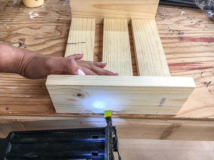 attaching remaining boards for the DIY laptop desk