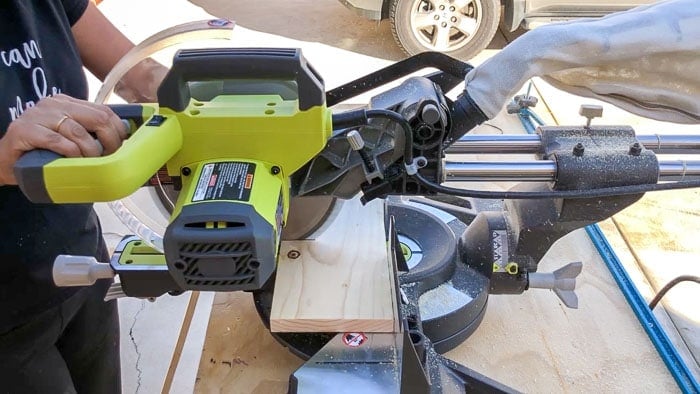 Cutting wood boards to make bathroom hook backs
