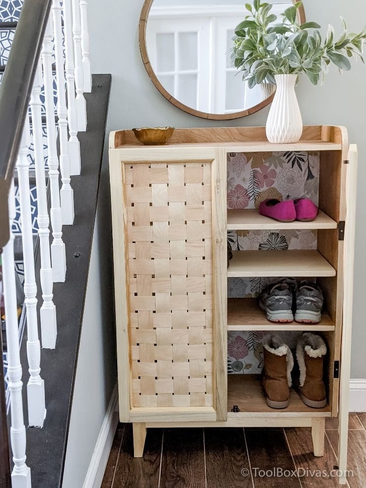 Hidden Shoe Storage Under $100 in Our Entryway - Color & Chic