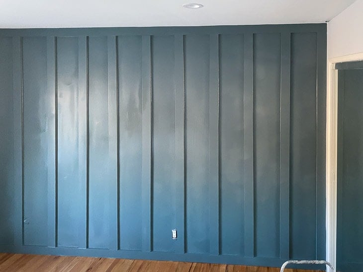 DIY board and batten wall painted