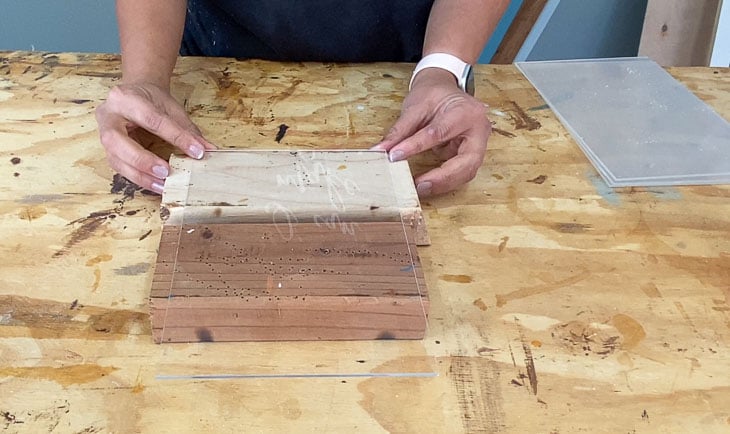 Laying out the acrylic on 2x4's 