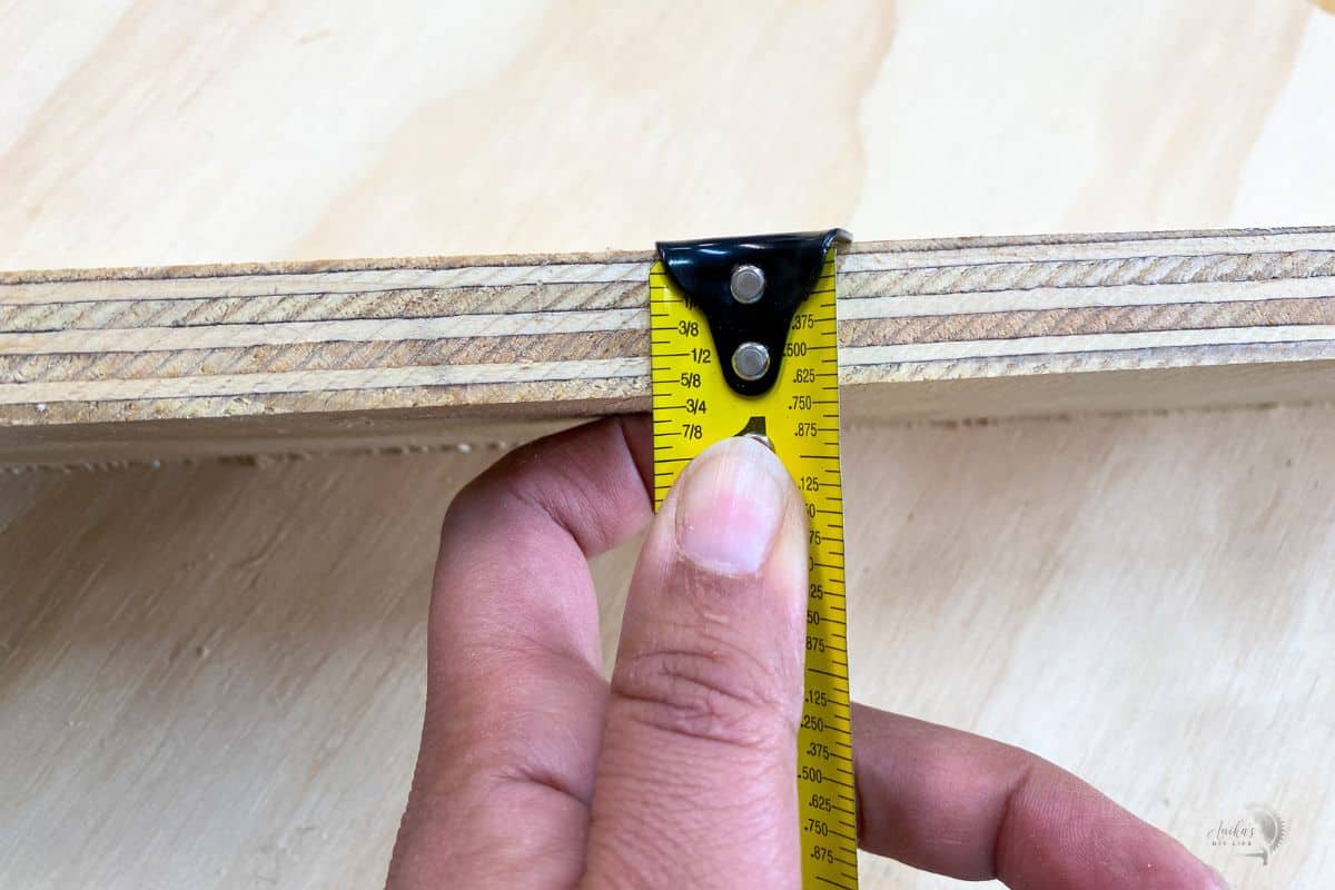 showing the thickness of a 3/4