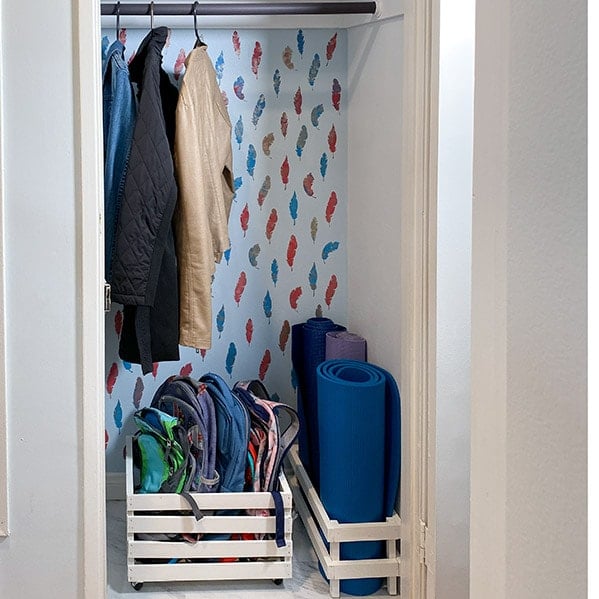 Coat closet after makeover