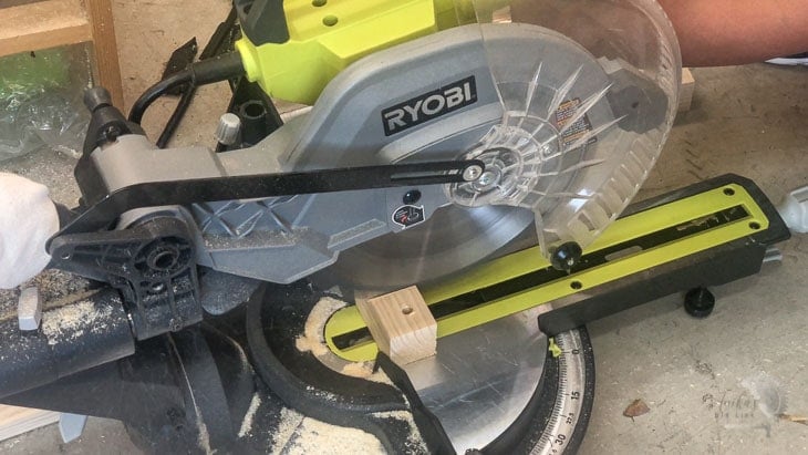 cutting up a board for the DIY baby mobile