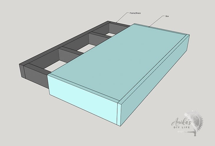 diagram of a DIY floating shelf
