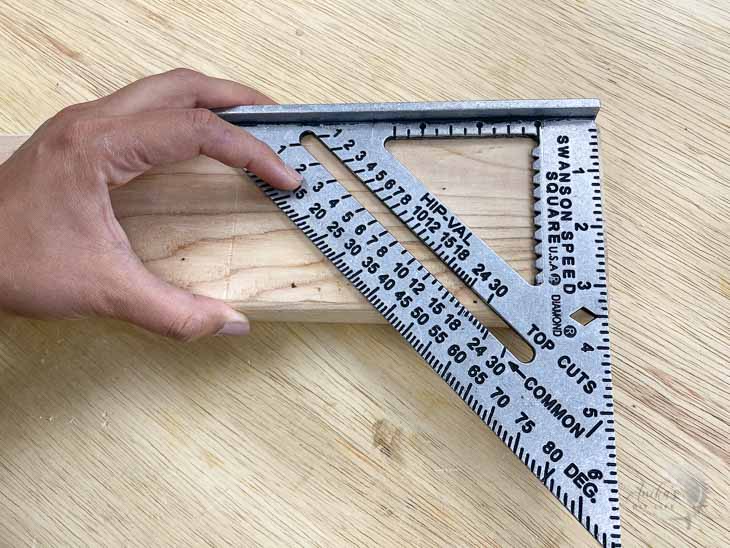 Checking if the end of a board is square using a speed square
