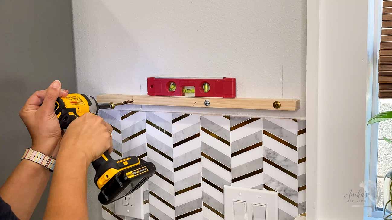 How To Build Seamless DIY Floating Kitchen Shelves - Anika's DIY Life