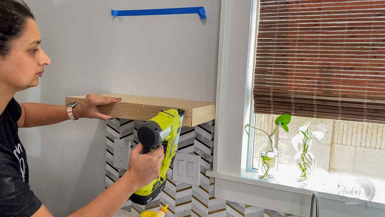 How To Build Seamless DIY Floating Kitchen Shelves - Anika's DIY Life