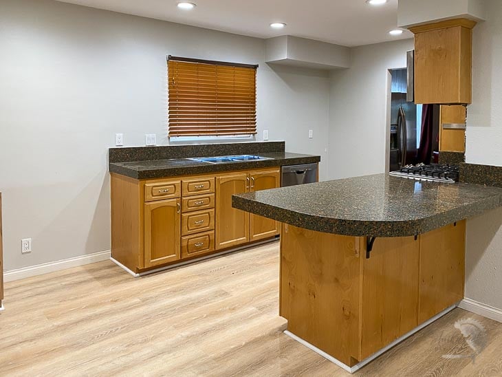 Painted kitchen walls during kitchen makeover