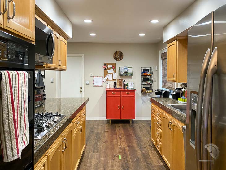 Looking down the kitchen before the remodel