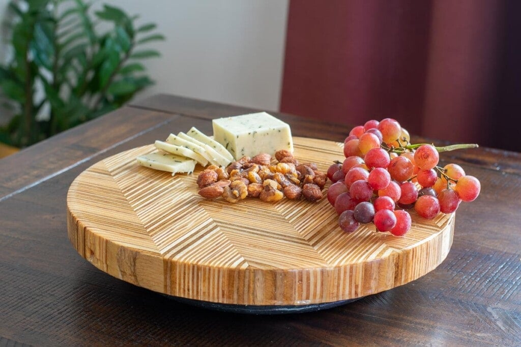 DIY Lazy Susan Using Patterned Plywood - Anika's DIY Life