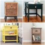 Image collage of four DIY nightstand ideas
