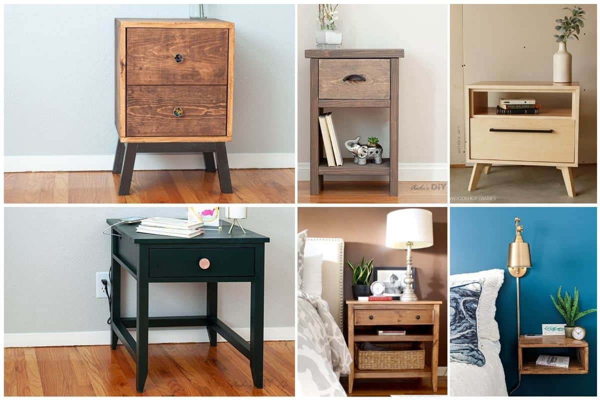 Image of six DIY nightstand ideas you can build