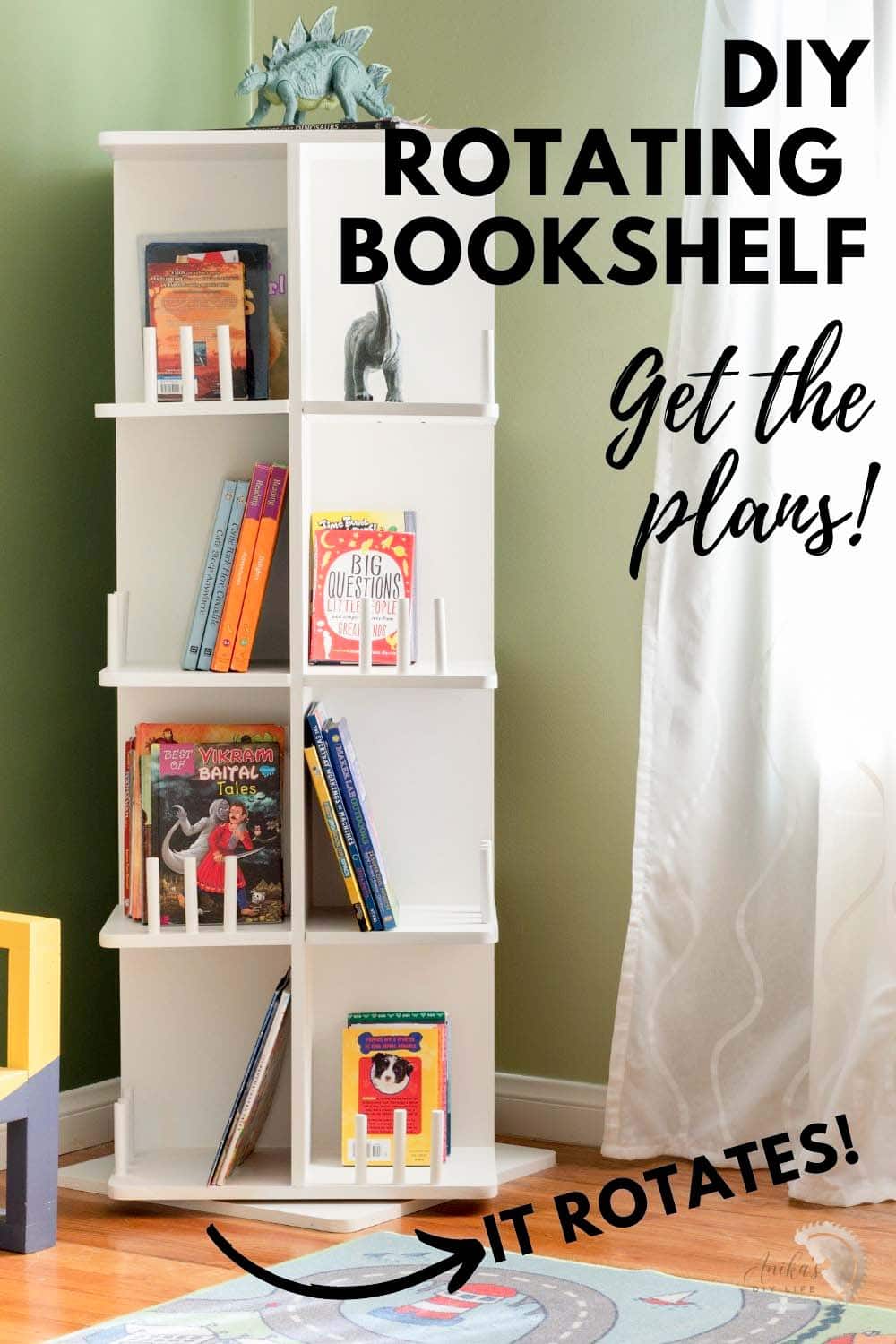 DIY Rotating Bookcase Easy Project [Build Plans] Anika's DIY Life