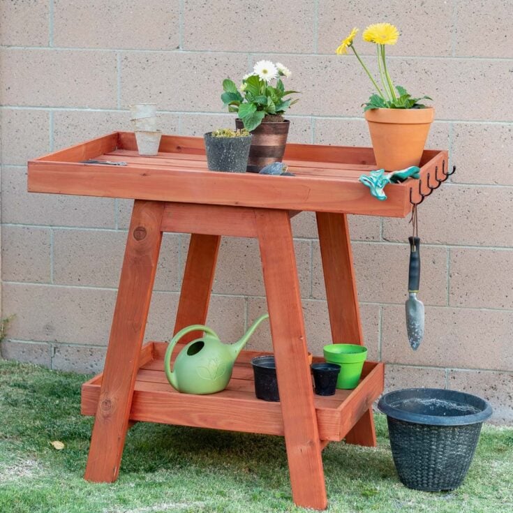 Easy Modern DIY Potting Bench With Plans For Beginner Woodworkers