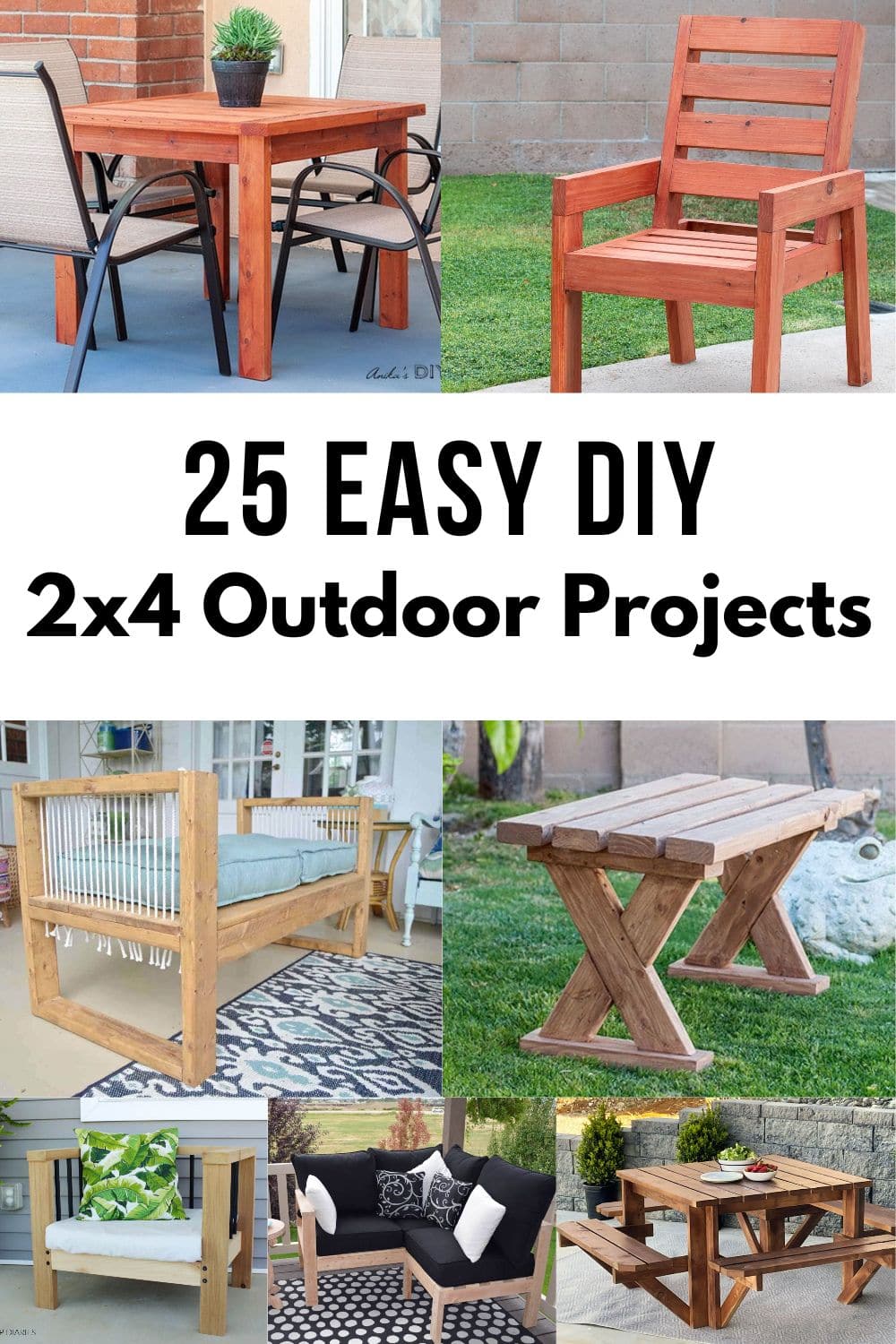 25 Easy DIY 2x4 Outdoor Furniture Plans For Your Summer Anika's DIY Life