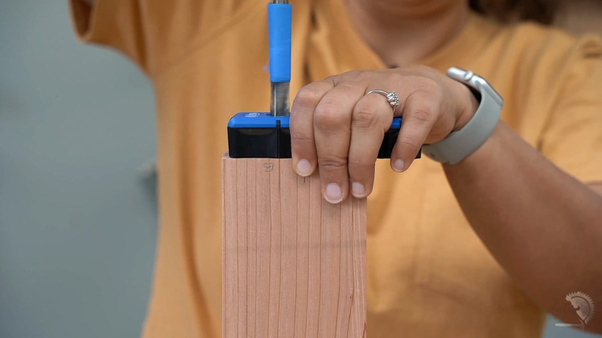 Using a Kreg drill guide for making dowel holes