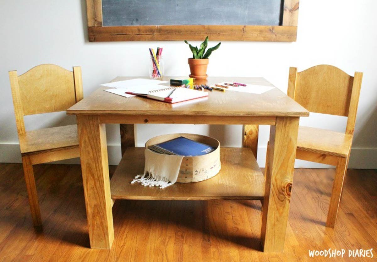 DIY Play Table (24 x 36) with Storage Bins Free Plans - Jaime