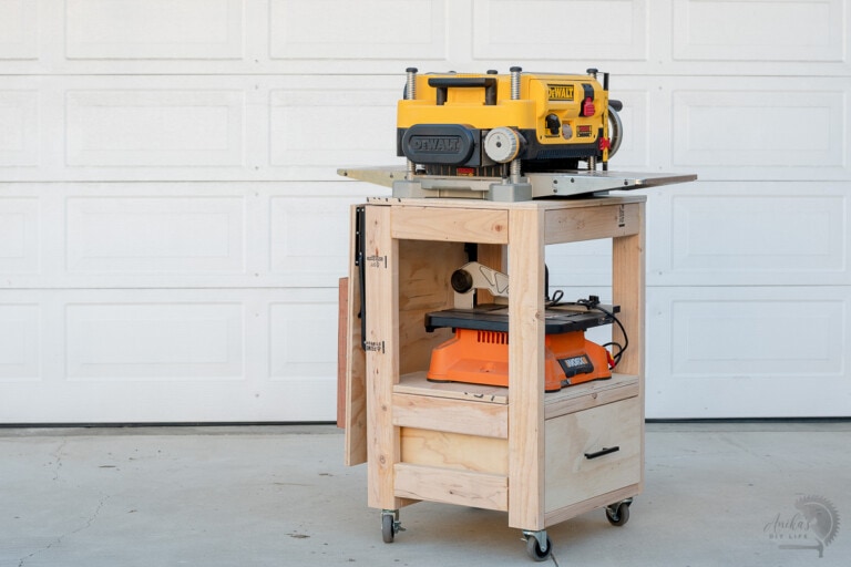 DIY Planer Stand With Storage And Folding Outfeed Table