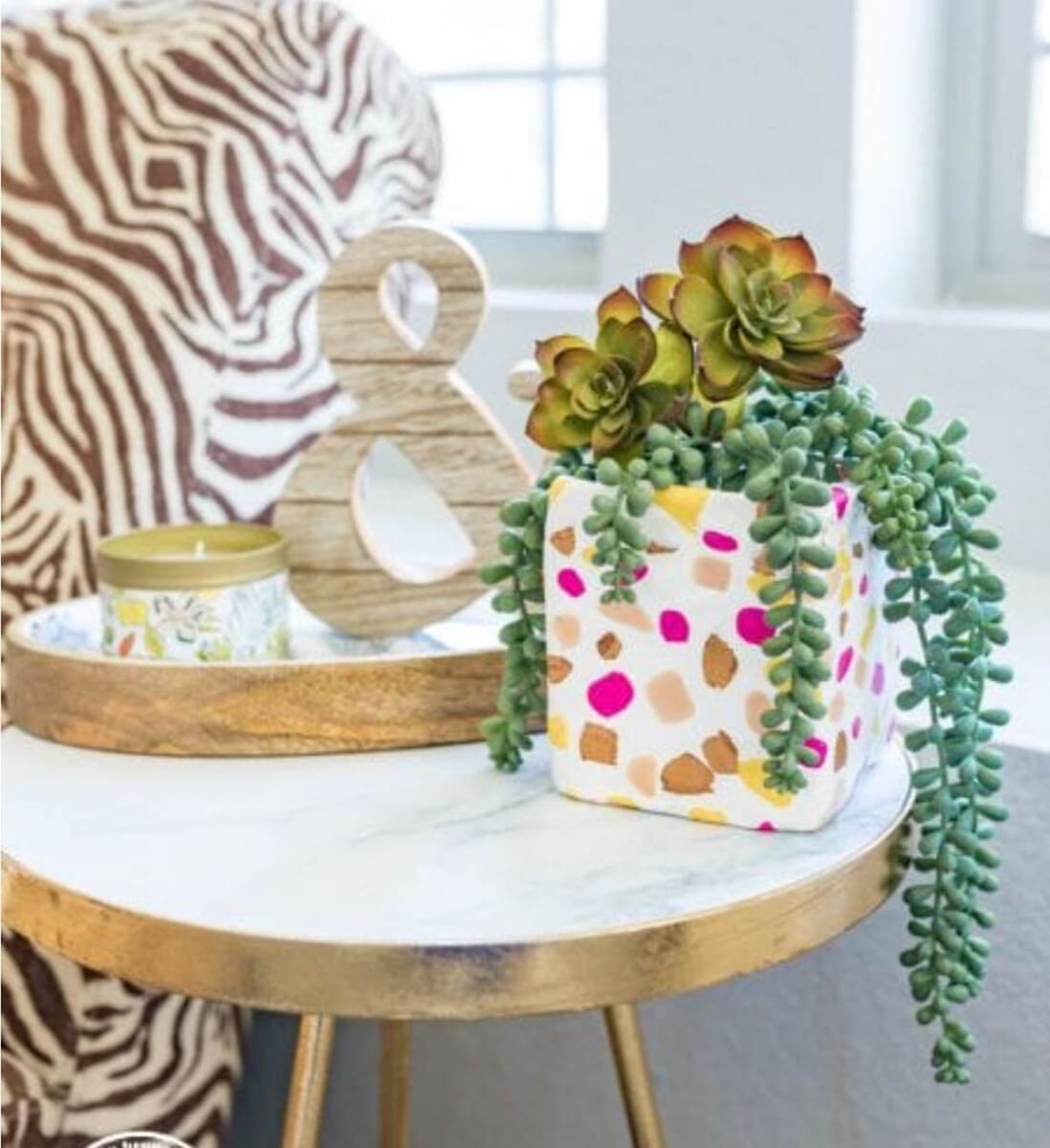 DIY terrazo planter gift idea for plant lovers