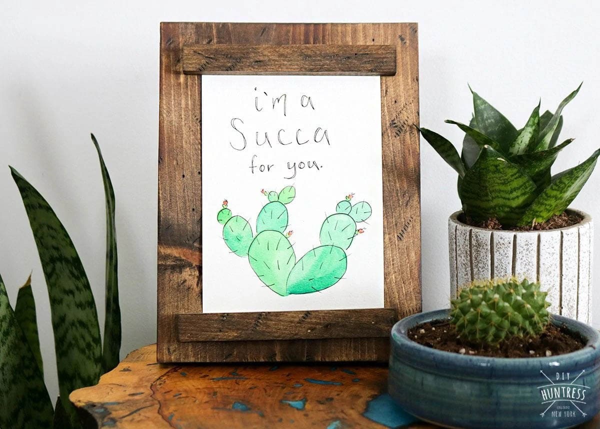 magnetic wood frame with printable quote