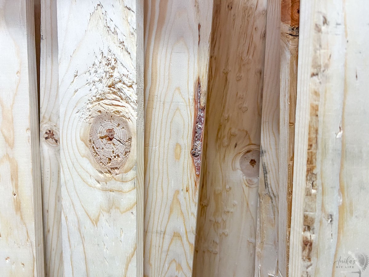 damaged boards in the lumber aisle