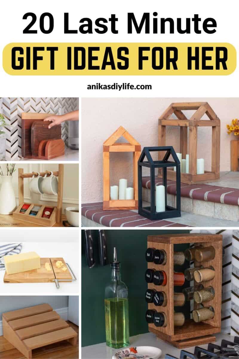 Image collage of six last minute DIY gifts for her