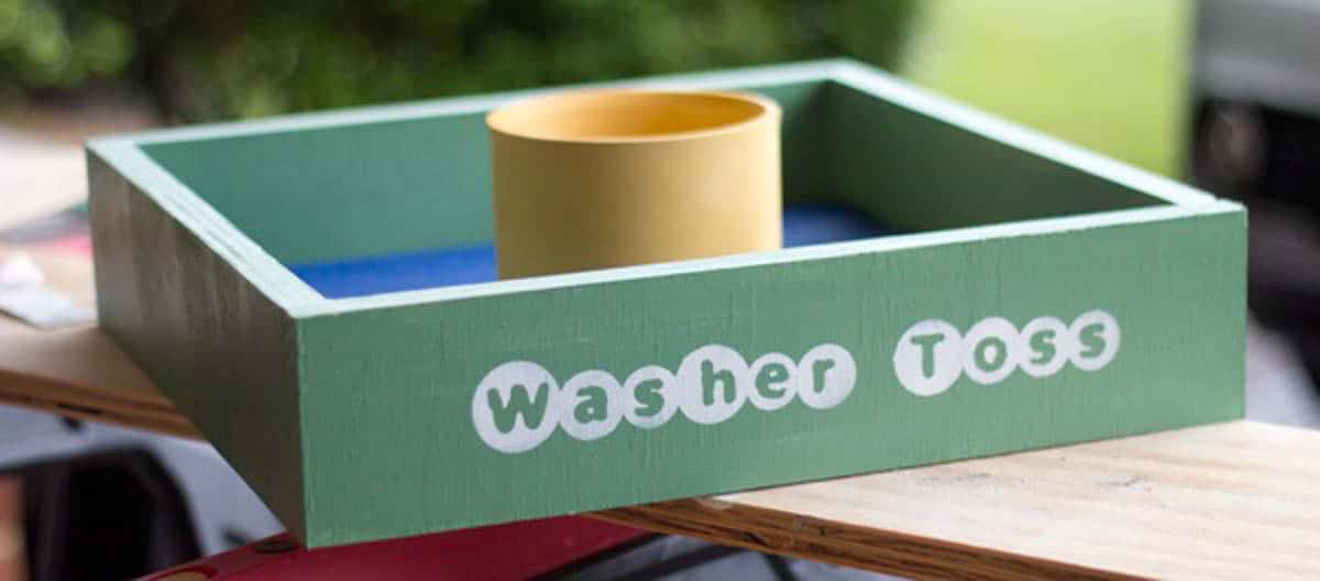 DIY yard game washer toss