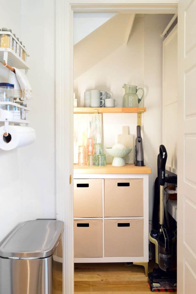 storage and shelving in a utility closet