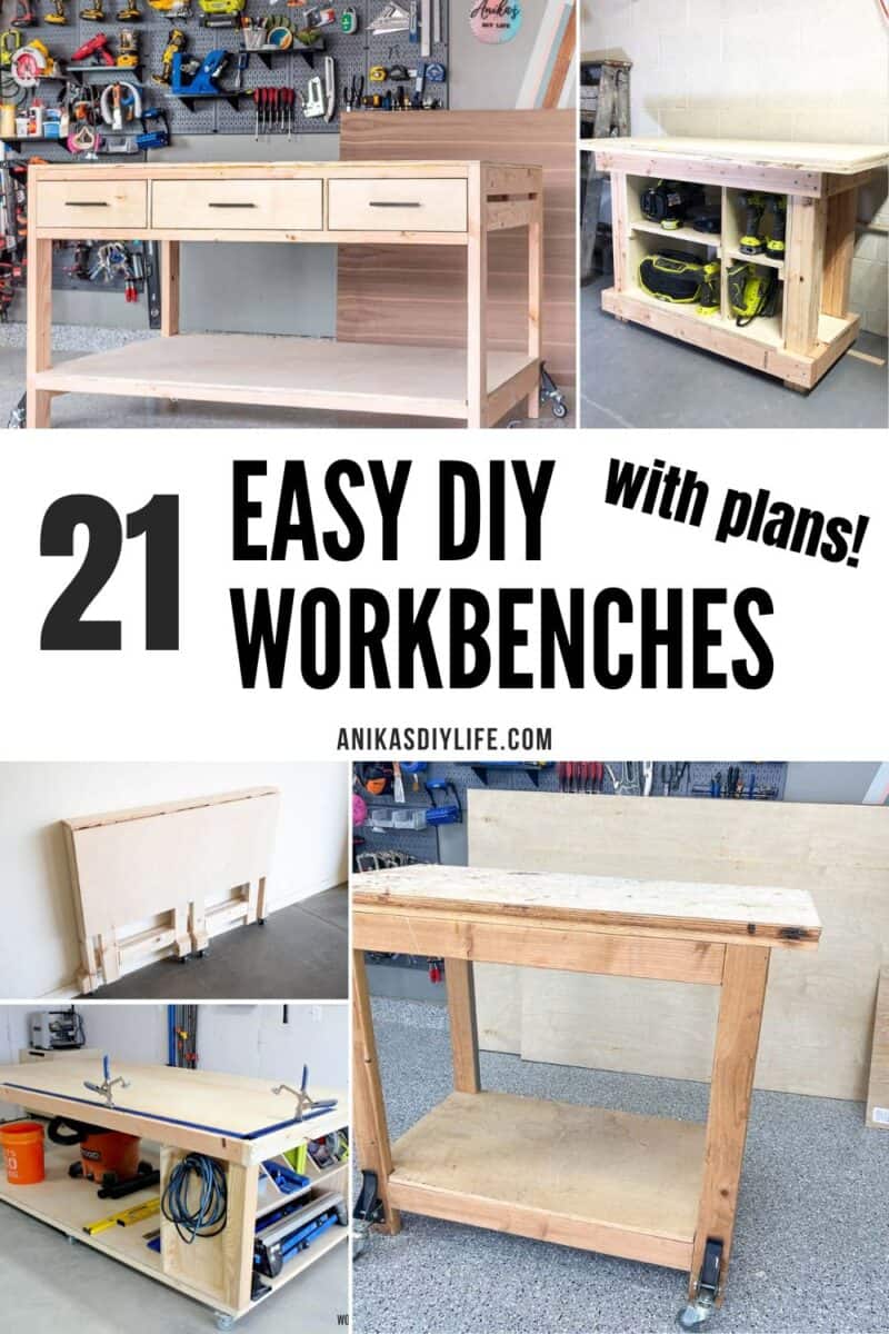 EASY DIY Workbench! Mobile with Storage And Plans! — MAKER GRAY