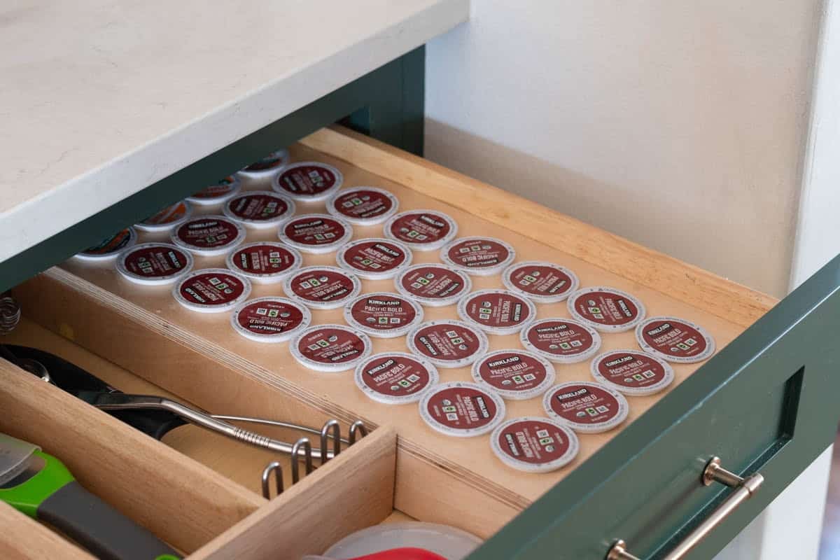 K-cup drawer organizer made with plywood
