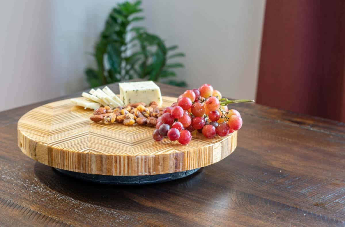 lazy susan using patterned plywood
