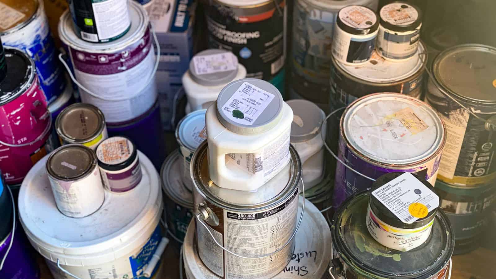 Used paint cans