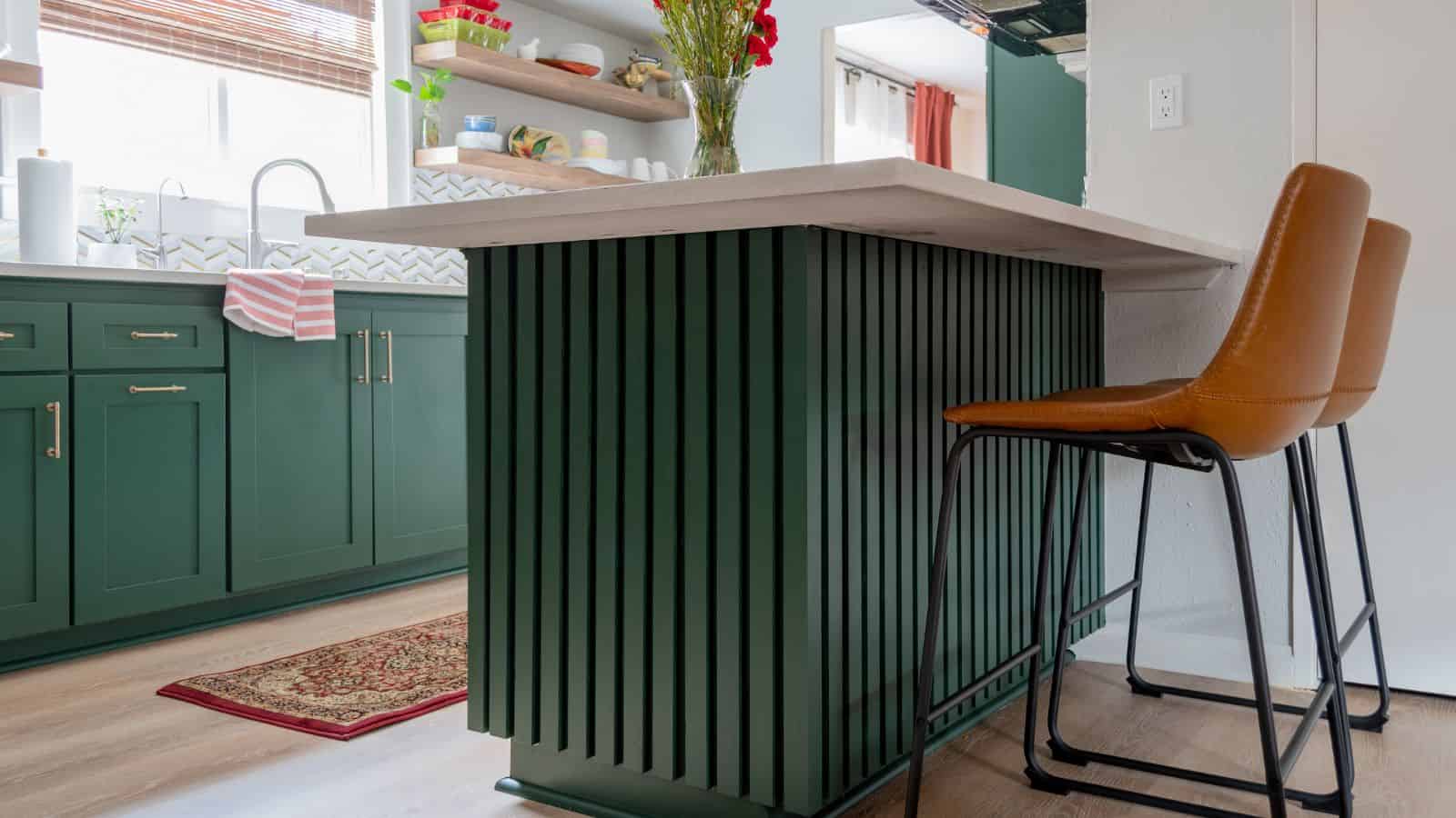 kitchen cabinets painted green