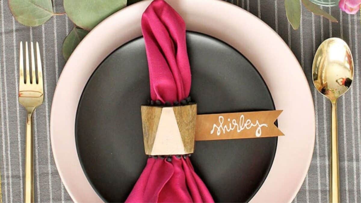 Place setting with name card