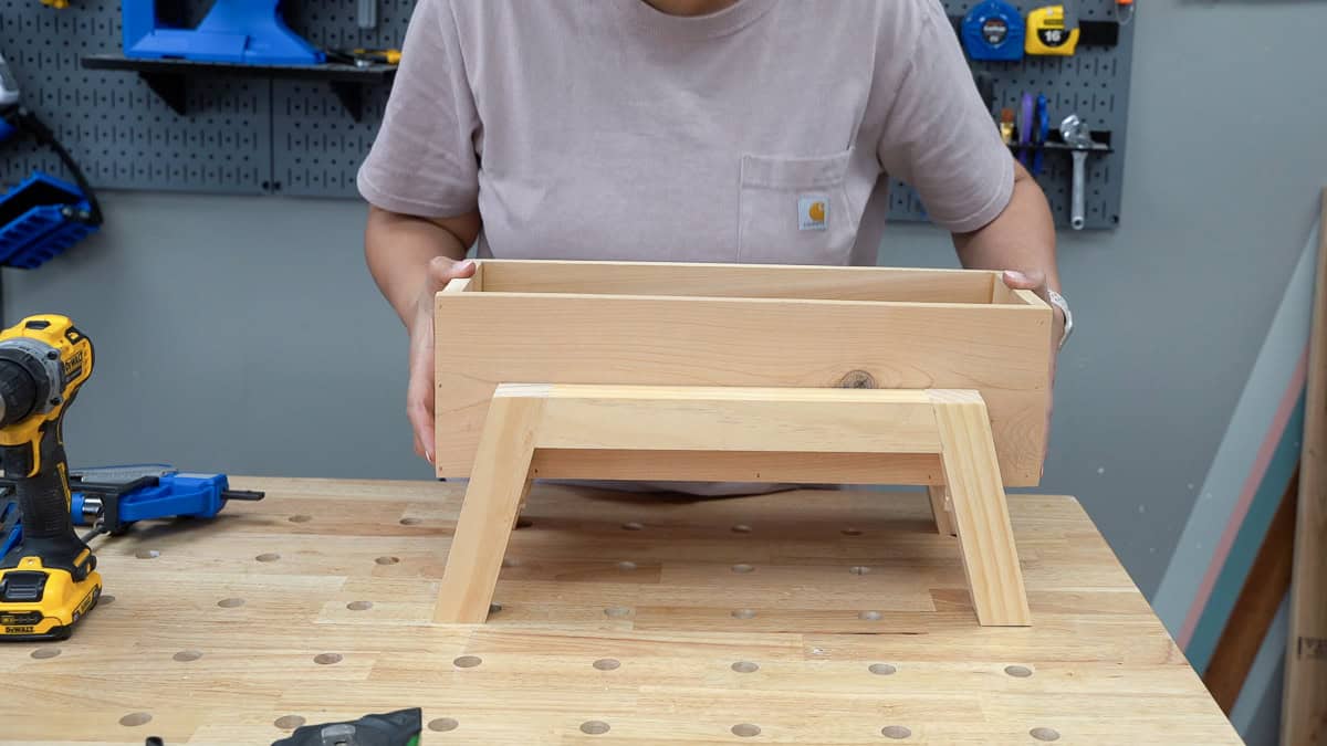 Assembled unfinished small wood planter box