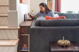 How To Build A Sofa Table With Charging And Storage - Anika's DIY Life