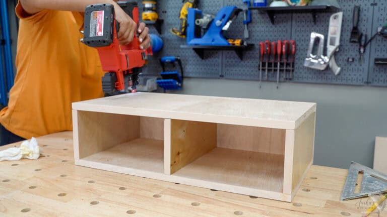 How To Build A Sofa Table With Charging And Storage - Anika's DIY Life