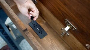 How To Build A Sofa Table With Charging And Storage - Anika's DIY Life
