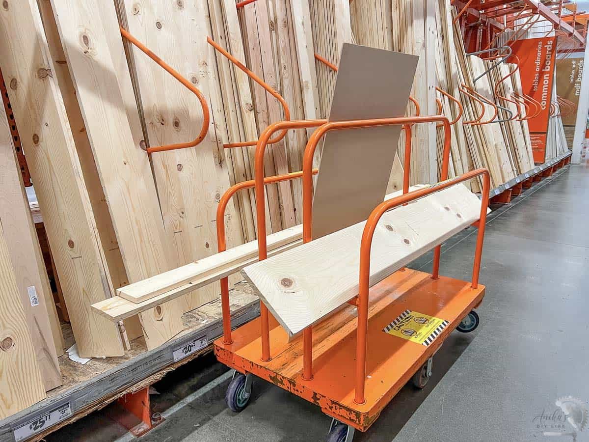 Lumber cart in the store