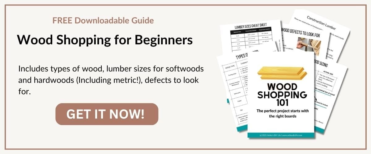 get the printable guide for wood shopping for beginners