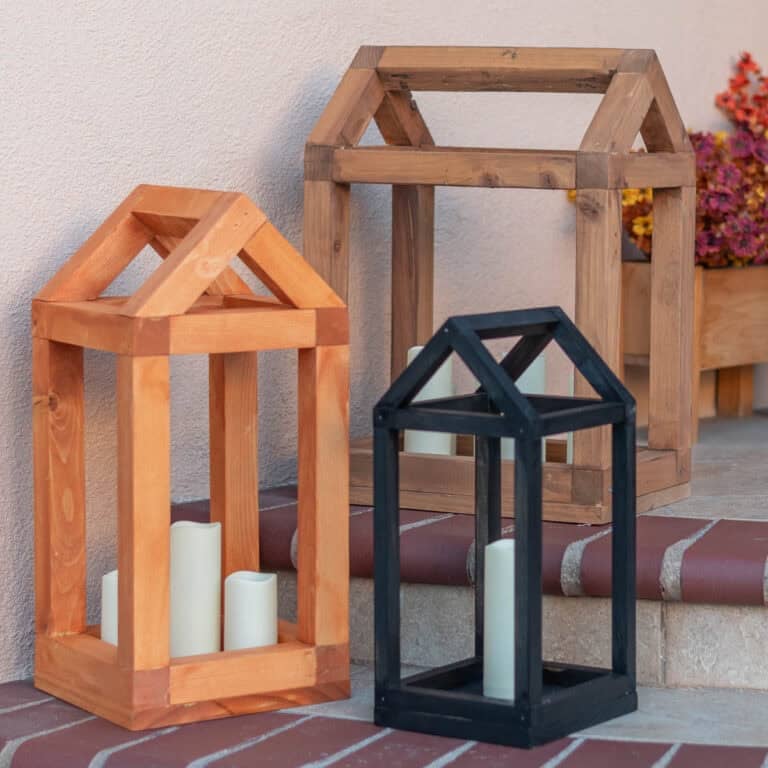Learn how to make a DIY wooden lantern with this step-by-step tutorial. Build 3 simple house-shaped lanterns using simple tools - perfect for home decor or wedding centerpieces.