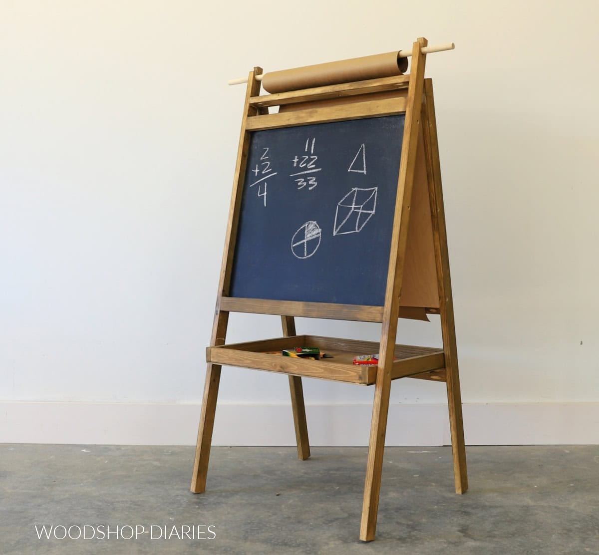 KIds DIY folding art easel made with wood