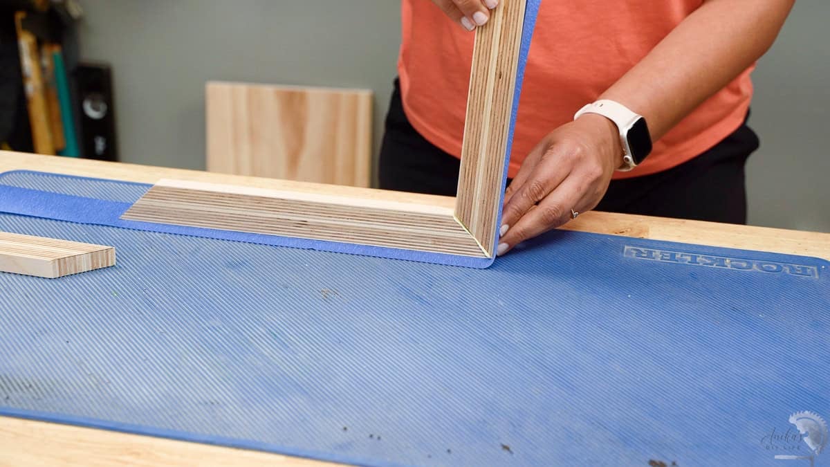 building the frame using glue and tape