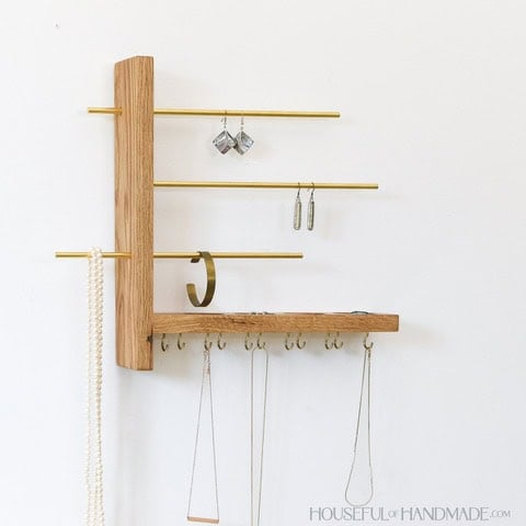 DIY wall mounted jewelry holder