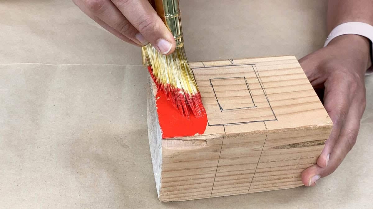 Painting middle block red