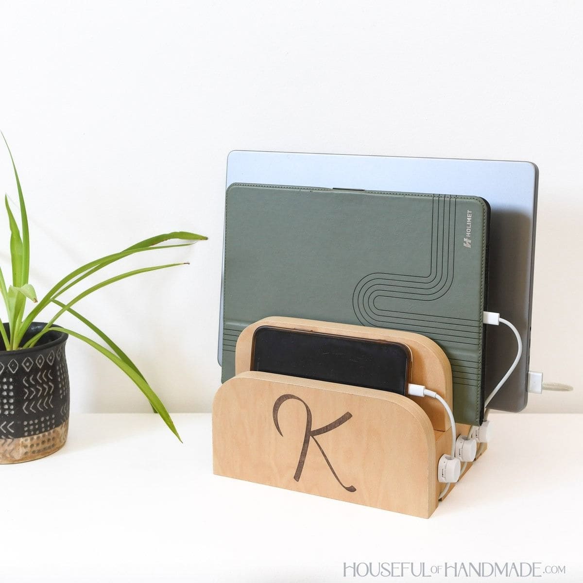 DIY table top device charging station handmade gift idea