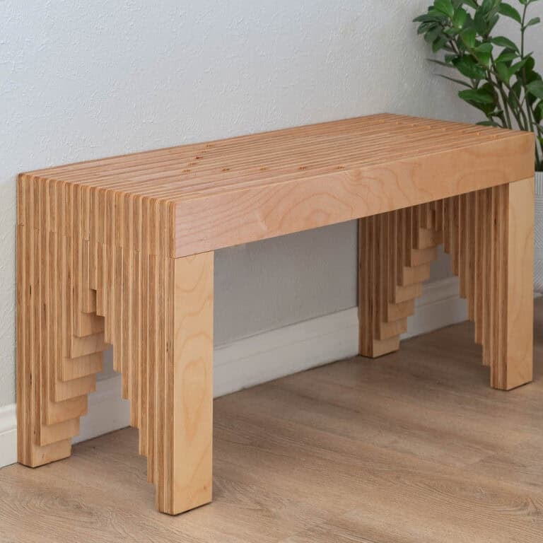 Learn how to build a Modern DIY Plywood Bench and create a stunning stacked plywood design with exposed edges with this step-by-step guide.