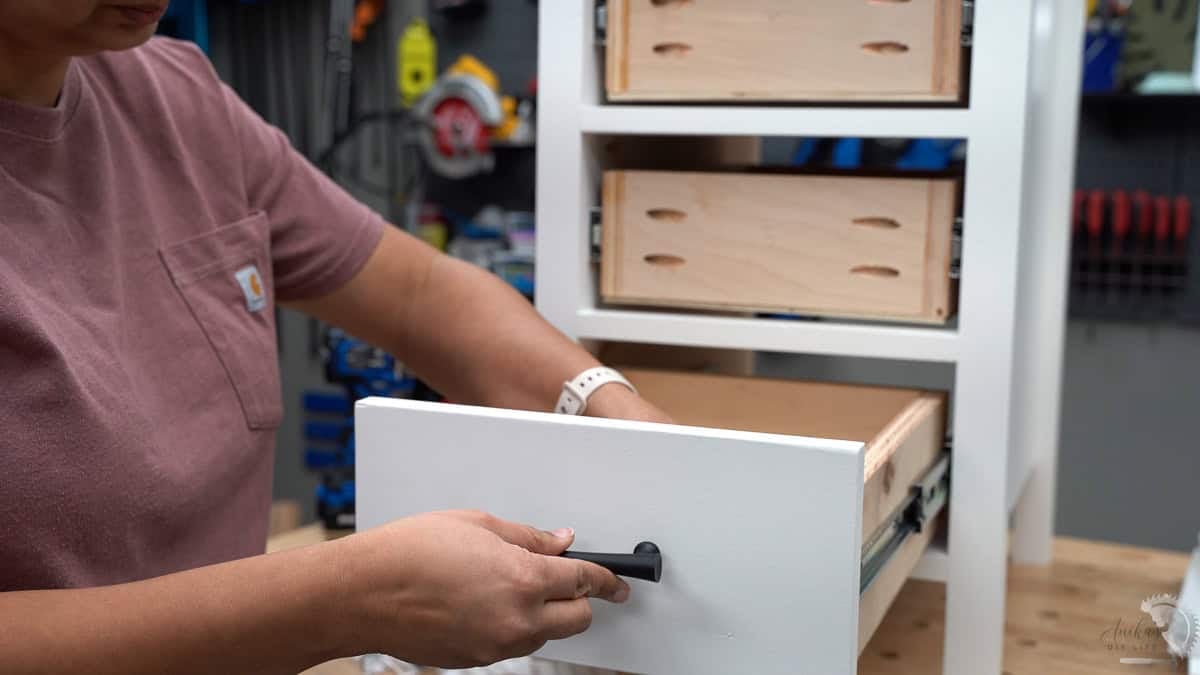 Attaching drawer fronts.